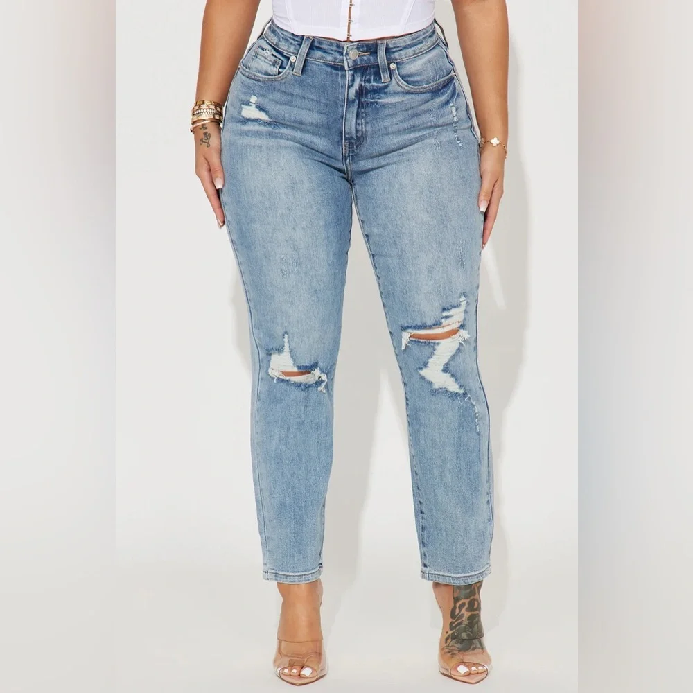 ❥𝐞𝐮𝐧𝐢𝐧𝐚: Super High Rise Mom Jean Ankle - Picture 4 of 10